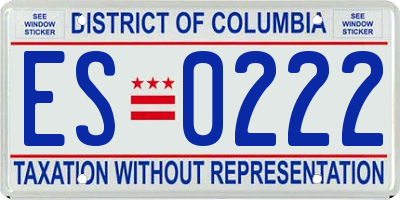 DC license plate ES0222