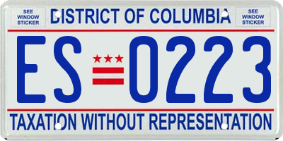 DC license plate ES0223
