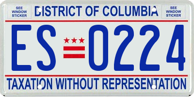DC license plate ES0224