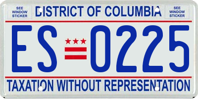 DC license plate ES0225