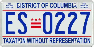 DC license plate ES0227