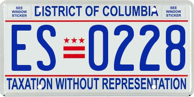 DC license plate ES0228