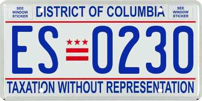 DC license plate ES0230