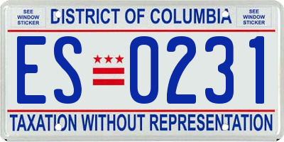 DC license plate ES0231