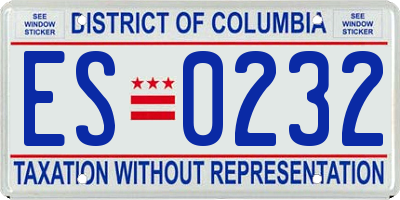 DC license plate ES0232