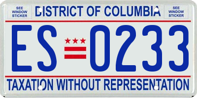 DC license plate ES0233