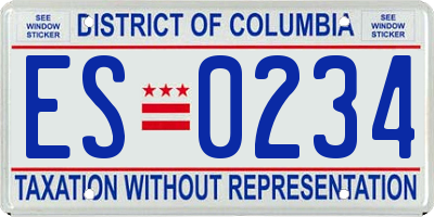 DC license plate ES0234