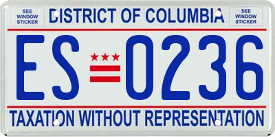 DC license plate ES0236