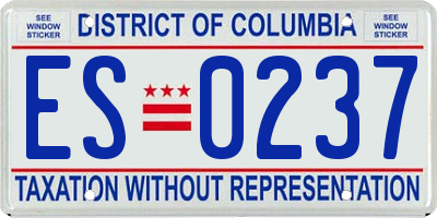 DC license plate ES0237