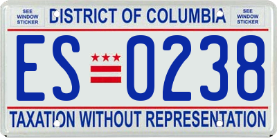 DC license plate ES0238