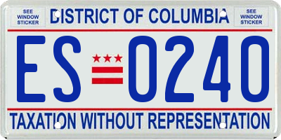 DC license plate ES0240