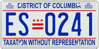 DC license plate ES0241