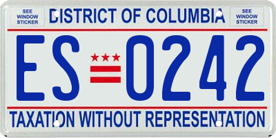 DC license plate ES0242