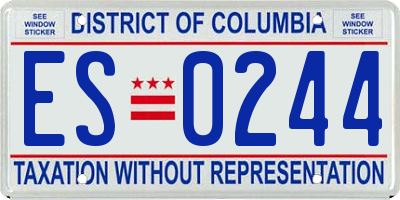 DC license plate ES0244