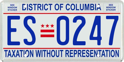 DC license plate ES0247