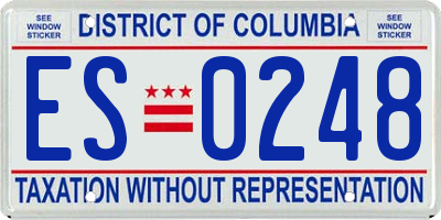 DC license plate ES0248