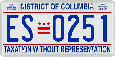 DC license plate ES0251
