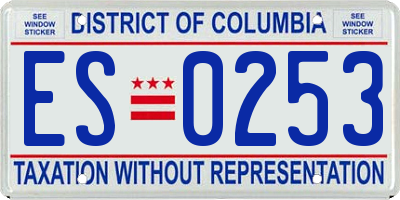 DC license plate ES0253