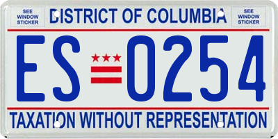 DC license plate ES0254