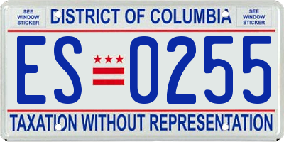 DC license plate ES0255