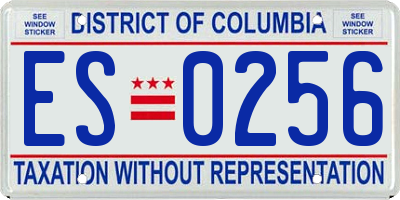 DC license plate ES0256