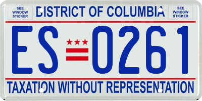 DC license plate ES0261