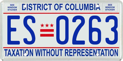 DC license plate ES0263