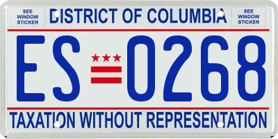 DC license plate ES0268