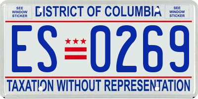 DC license plate ES0269
