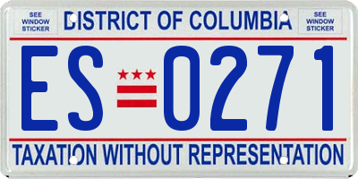 DC license plate ES0271
