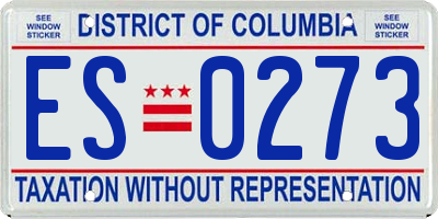 DC license plate ES0273