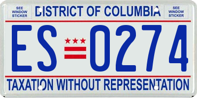 DC license plate ES0274