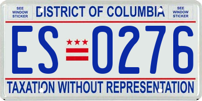 DC license plate ES0276