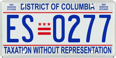 DC license plate ES0277