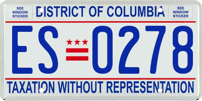 DC license plate ES0278