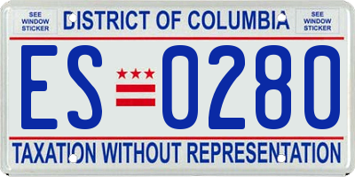 DC license plate ES0280