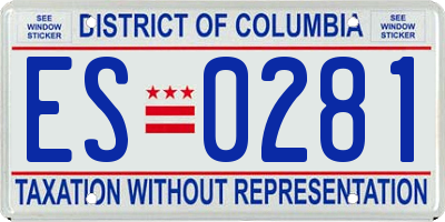 DC license plate ES0281