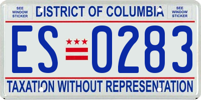 DC license plate ES0283