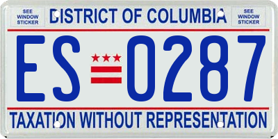 DC license plate ES0287