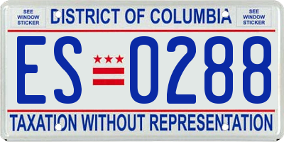 DC license plate ES0288
