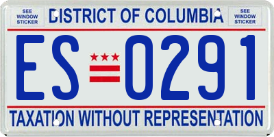 DC license plate ES0291