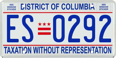 DC license plate ES0292