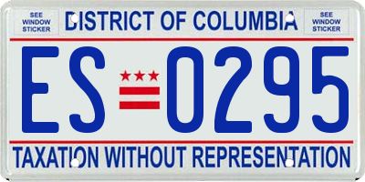 DC license plate ES0295