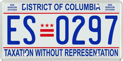 DC license plate ES0297