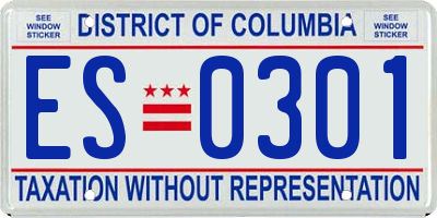 DC license plate ES0301