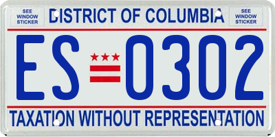 DC license plate ES0302