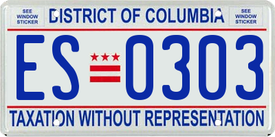 DC license plate ES0303