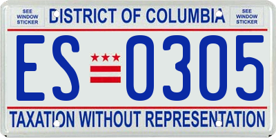 DC license plate ES0305