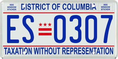 DC license plate ES0307