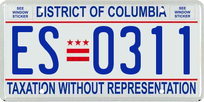 DC license plate ES0311